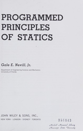 Programmed principles of statics