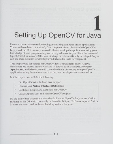 OpenCV 3.0 Computer Vision with Java