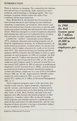 Employee educational programs