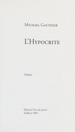 Hypocrite by Michael Gauthier cover