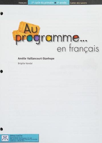 Au programme-- en français by Amélie Vaillancourt-Stanhope cover
