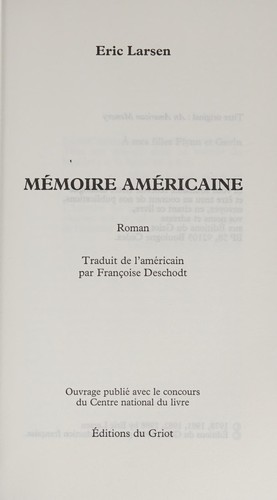 Mémoire américaine by Eric Larsen cover