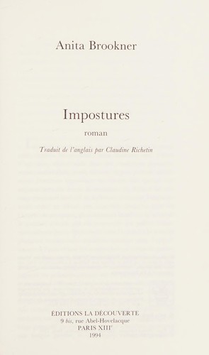 Impostures by Anita Brookner cover