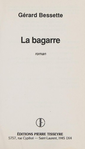La bagarre by Gérard Bessette cover