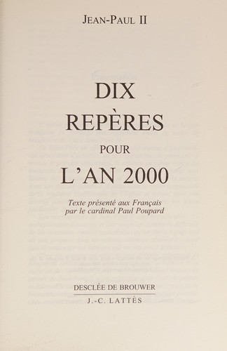 Dix repères pour l'an 2000