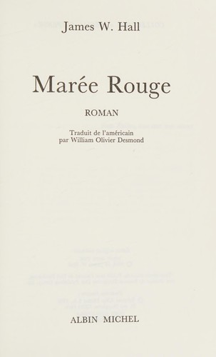 Marée rouge by James Wilson Hall cover