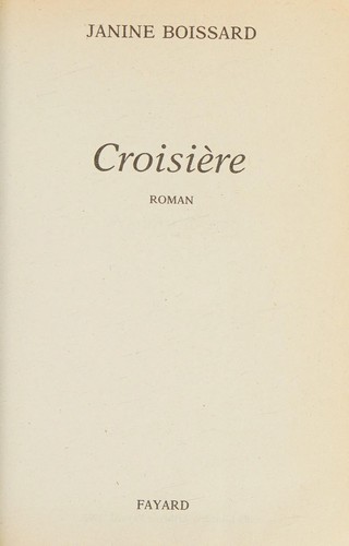 Croisière by Janine Boissard cover