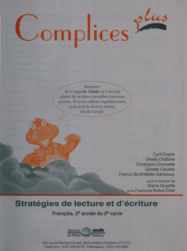 Complices plus projets français, 2e année du 2e cycle by Lise Bourbeau cover