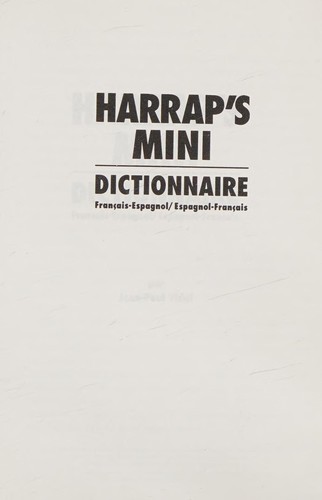 Harrap's mini dictionnaire by Jean-Paul Vidal cover