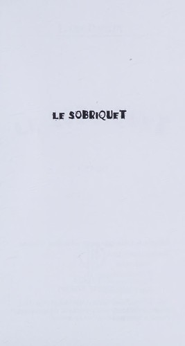 Le sobriquet by Louise Daveluy cover