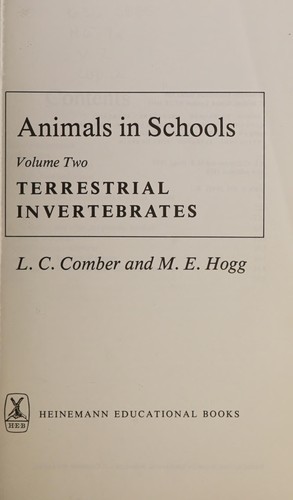 Animals in schools by M. E. Hogg, Leonard Charles Comber cover
