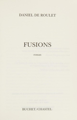 Fusions by Daniel de Roulet cover