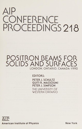 Positron beams for solids and surfaces