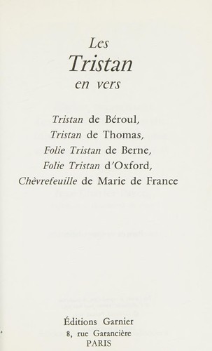 Les Tristan en vers by Béroul, Jean-Charles Payen cover