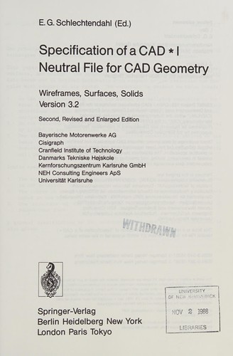 Specification of a CAD*I Neutral File for CAD Geometry