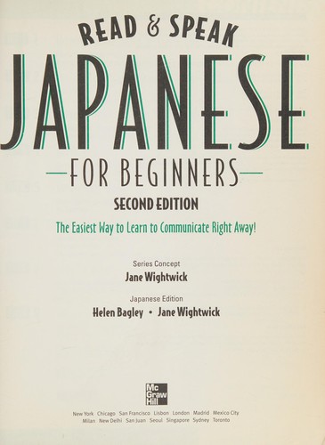 Read & speak Japanese for beginners by Helen Bagley cover