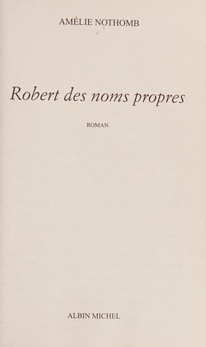 Robert des nommes propres