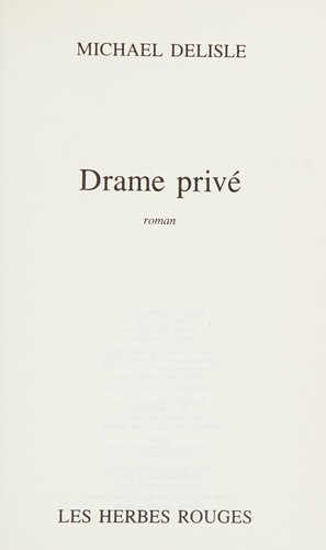 Drame privé by Michael Delisle cover