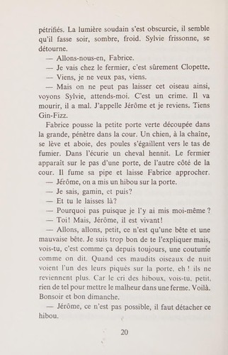 Le cri du hibou by France Bastia cover