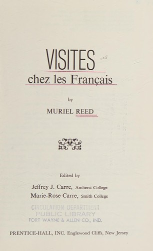 Visites chez les Français by Muriel Reed cover