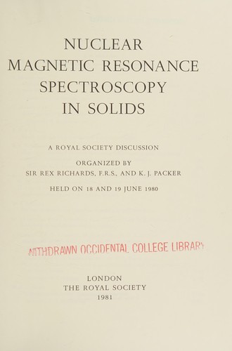 Nuclear magnetic resonance spectroscopy in solids