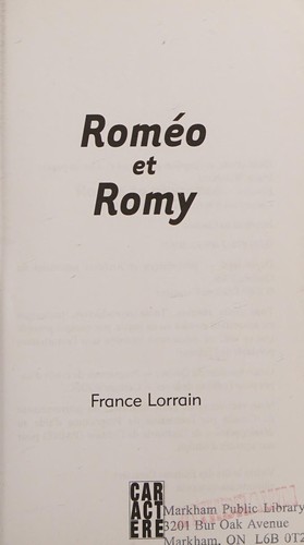 Roméo et Romy by France Lorrain cover