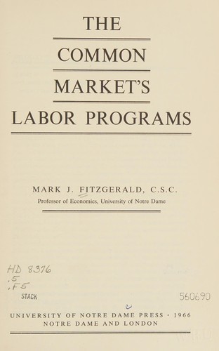 The Common Market's labor programs