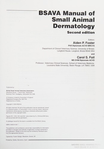 BSAVA manual of small animal dermatology