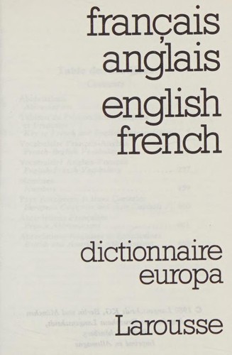 Dictionnaire Europa by Larousse cover