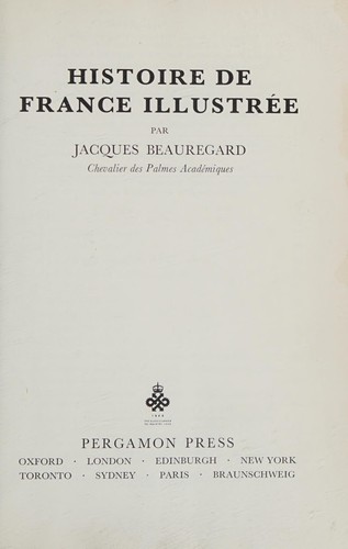 Histoire de France illustrée by Jacques Beauregard cover