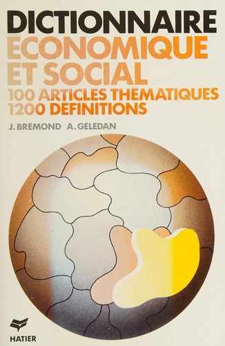 Dictionnaire économique et social by Janine Brémond cover