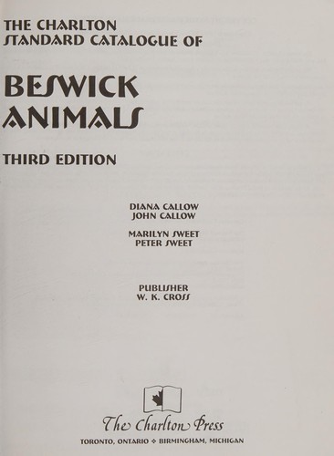 The Charlton standard catalogue of Beswick animals by Diana Callow cover