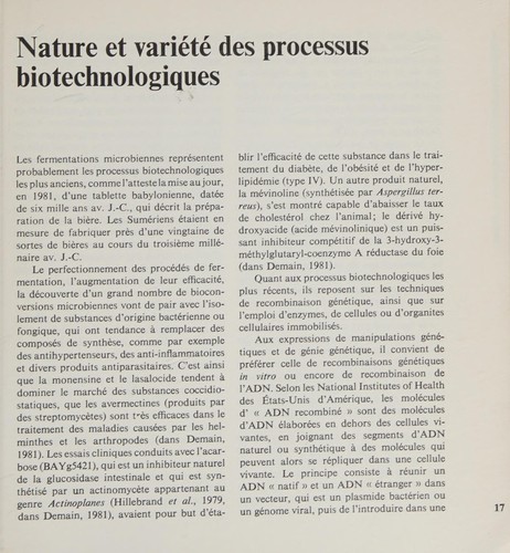 Les biotechnologies