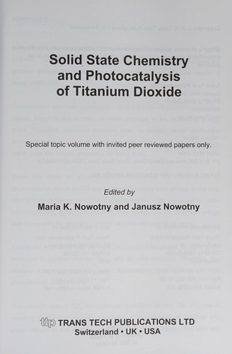 Solid state chemistry and photocatalysis of titanium dioxide