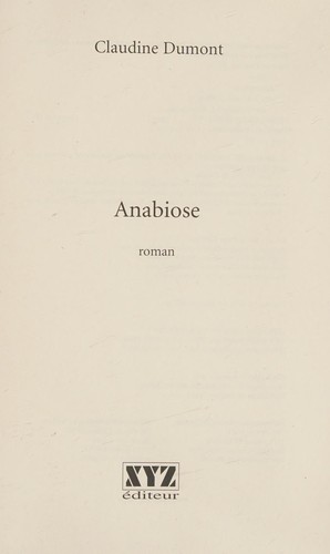 Anabiose by Claudine Dumont cover