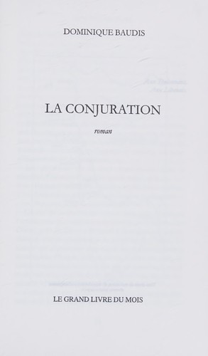 La conjuration by Dominique Baudis cover