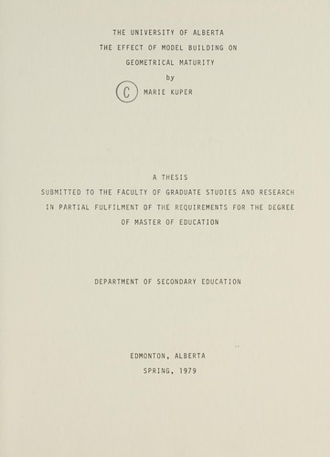 The effect of model building on geometrical maturity
