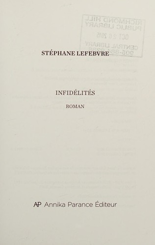 Infidélités by Stéphane Lefebvre cover