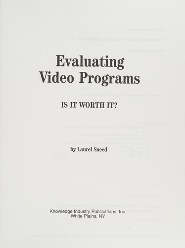 Evaluating video programs