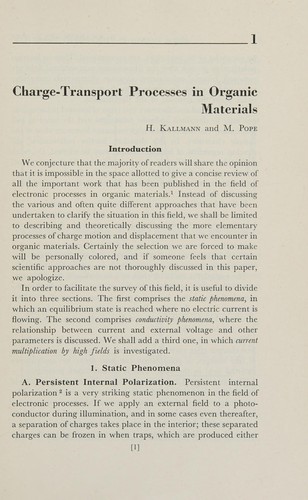 Symposium on Electrical Conductivity in Organic Solids