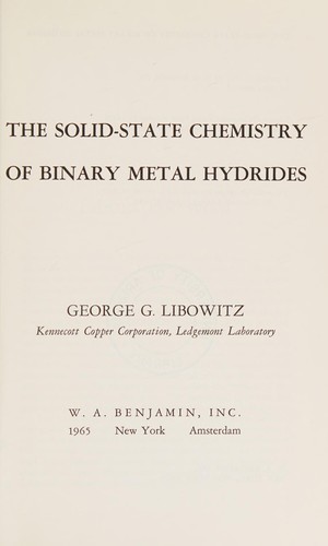 The solid-state chemistry of binary metal hydrides