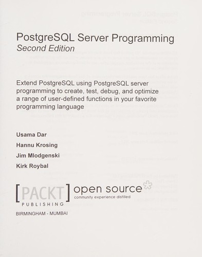 Postgresql Server Programming - Second Edition