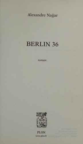 Berlin 36 by Alexandre Najjar cover