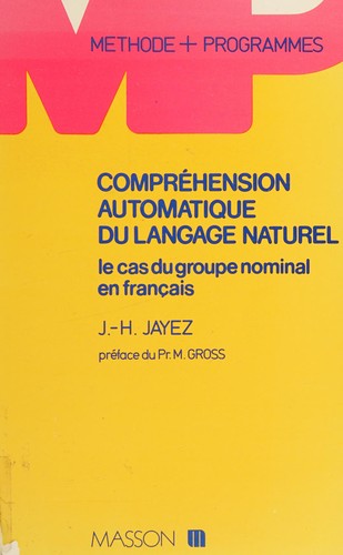 Compréhension automatique du langage naturel by Jacques Jayez cover