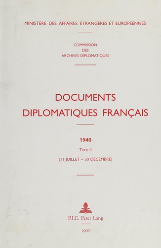 Documents diplomatiques Français 1940 by Ministere des Affaires Etrangeres Staff cover
