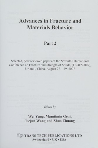 Advances in fracture and materials behavior