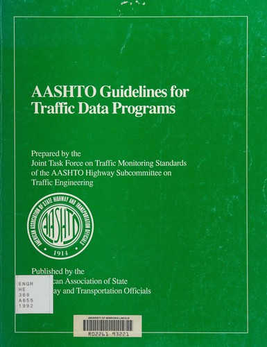 AASHTO guidelines for traffic data programs
