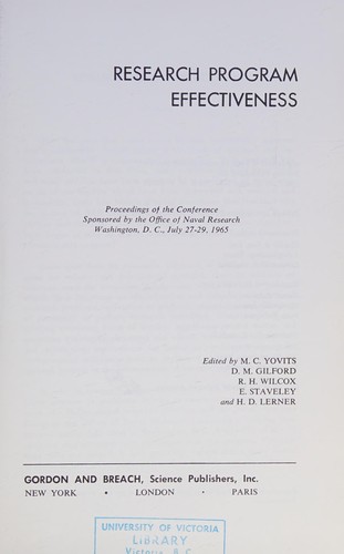 Research program effectiveness