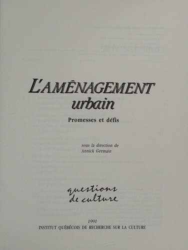 L'Aménagement urbain