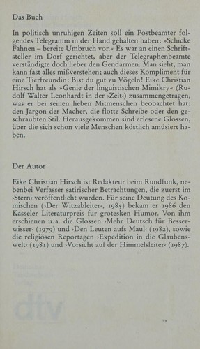 Deutsch für Besserwisser by Eike Christian Hirsch cover